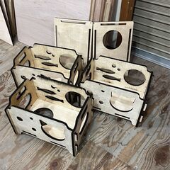 猫ボックス 道具箱 コンテナ 試作 ネジ不要 DIY 組み立て箱...