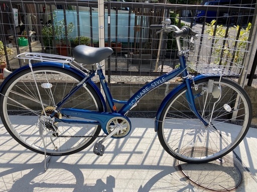 【27インチ自転車】美品❗️6段変速付　前後新品ブリヂストンタイヤ❗️チェーン、前カゴ、鍵新品❗️スペアキーあり　若林自転車　膳所店　SALE中❗️