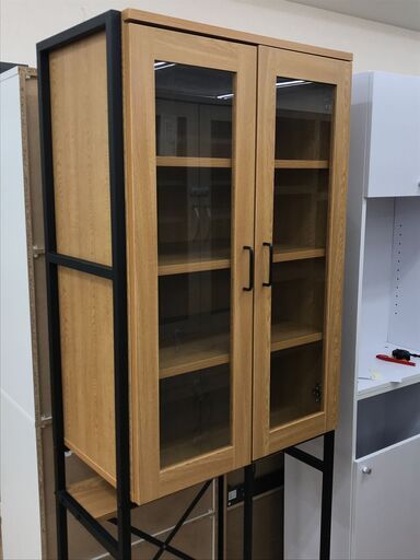 ★ジモティ割あり★ 食器棚   ブラウン   おしゃれ  H180×W65×D40   クリーニング済み KJ6057