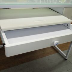 R615 トップガラス パーソナルデスク、引き出し付き、幅120cm Used・キレイ