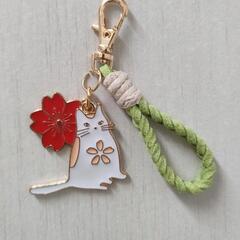 【購入者決定】☆再販☆None  スエード紐 チャーム( 桜猫・和 )の画像