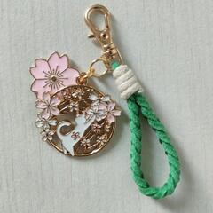 【購入者決定】スエード紐 チャーム( 桜猫・和 ②)の画像