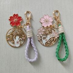 【購入者決定】スエード紐 チャーム( 桜猫・和 ②)の画像