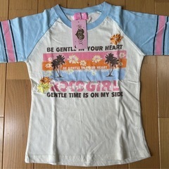 女児130 半袖Tシャツ 一部刺繍 タグ付き未使用 訳あり 