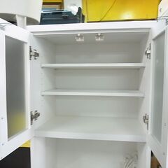 ニトリ レンジボード 幅60㎝/ホワイト 食器棚/キッチンボード/キッチンカウンター ★中古美品★ ニトリ NITORI スリム レンジボード キッチンボード□横幅60㎝×奥行