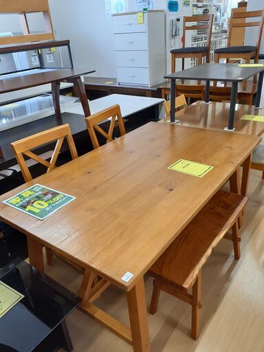 【U2329】SA ダイニングセット 4人用 ニトリ 無垢ベンチ