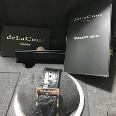 国内この１本のみ deLaCourドゥラクール超高級腕時計サクラセレスティックリミテッド自動巻きクロコダイルスイス中古ブラック黒blackメンズの画像