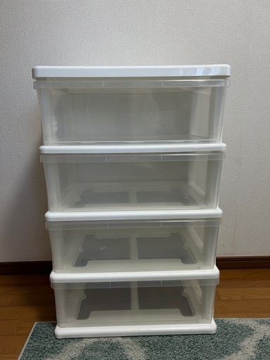 プラスティック4段収納ケース