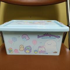 新古品☆【プライズ景品】収納箱  コンテナボックス  すみっコぐらし  水色  ③の画像