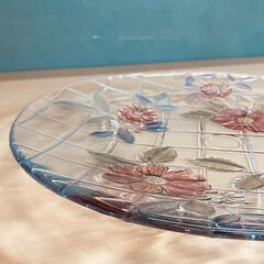 ガラス製ディナープレート（クリア）～花柄の大皿～の画像