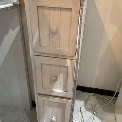 ナチュラルウッド　多目的引き出し　チェスト　収納　オフホワイトの画像