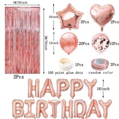 新品　誕生日バルーン　ピンクゴールド　40ピースの画像