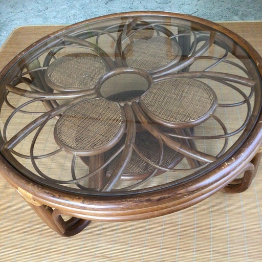 籐(ラタン)丸テーブル