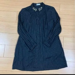 【最終価格】シャツワンピ　ストライプ