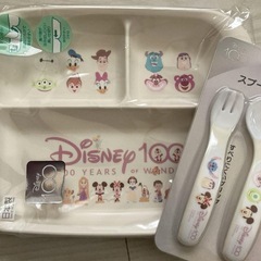 ディズニー100周年柄☆お皿にスプーン＆フォーク付きセット
