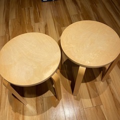【廃盤！希少！】IKEA(イケア) FROSTA チェア クッション 付き ２脚セット スツール 北欧 丸椅子の画像