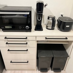 キッチンカウンター 120 テーブル 食器棚 間仕切り ゴミ箱 ...