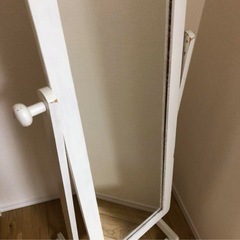 全身鏡　姿見　ミラー　移動式　ホワイトの画像