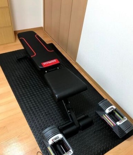 可変式ダンベル　とホームジムセット(ベンチと黒マットも)