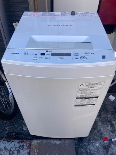 ☆中古￥10,800！TOSHIBA　4.5kg洗濯機　家電　AW-45M7型　2019年製　幅55㎝ｘ奥行54㎝ｘ高さ94㎝　【BH175】