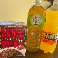 銀座カリー辛口、綾鷹、ファンタオレンジ