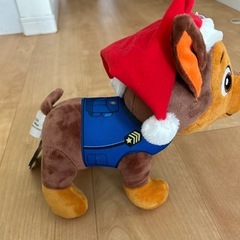 パウパトロール　サンタ帽子BIGぬいぐるみ　チェイスの画像