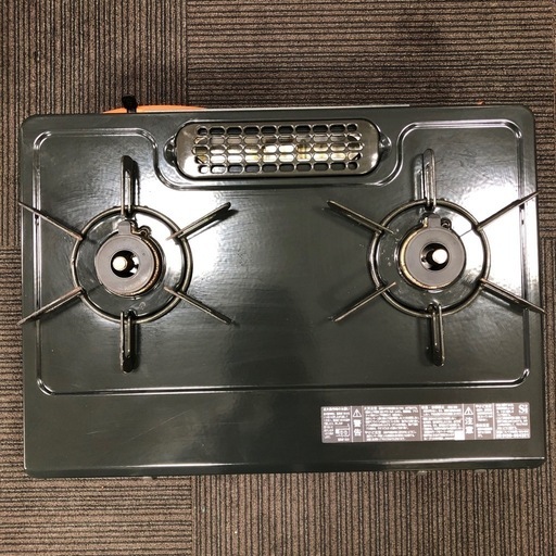 【中古品】Rinnai リンナイ ガステーブル LPガス用 KG35NBKL 2022年製 ブラック　2口 ガスコンロ グリル付き　左
