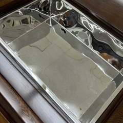 桐生店【現状品】j9-13 ダイニングテーブル タガヤサン 鉄刀木 回転椅子 囲炉裏 7点セットの画像