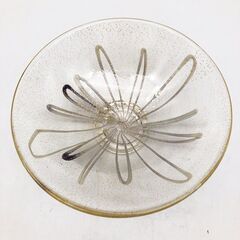 su0105　原田宗春作 抹茶碗 MC-004 共箱入り 金箔 玻璃の匠 マルティグラス 茶碗 茶道具 ガラス 工芸品 かわいい 抹茶碗 中古の画像