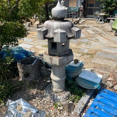 手彫り 庵治石【取りに来ていただける方限定】石灯籠　石灯篭　ガーデニング 庭①の画像