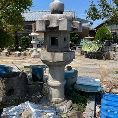 手彫り 庵治石【取りに来ていただける方限定】石灯籠　石灯篭　ガーデニング 庭①の画像