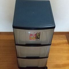 収納ボックス クリアーボックス 引出し キャスター付き 濃い青の画像