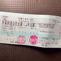 ２回使用 青春18切符 青春18きっぷ