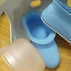 お風呂セット(椅子、靴、柄杓)の画像