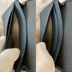 HANATORAハナトラ本革シュリンクカーフレザー名刺入れカードケースブラック黒の画像
