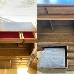 中屋家具 スツール付きドレッサーデスク ドレッサー ライティングビューロ 茶色 ブラウン ■横幅89cm×奥行45cm×高さ118㎝■近隣配送無料 買取帝国 朝霞店の画像