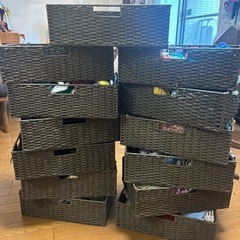 13個セット　ニトリ　収納ケース　バスケット　ライラ3 ダークブ...