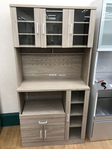 ★ジモティ割あり★ 食器棚　薄茶色   H182×W90×D41  クリーニング済み KJ6069