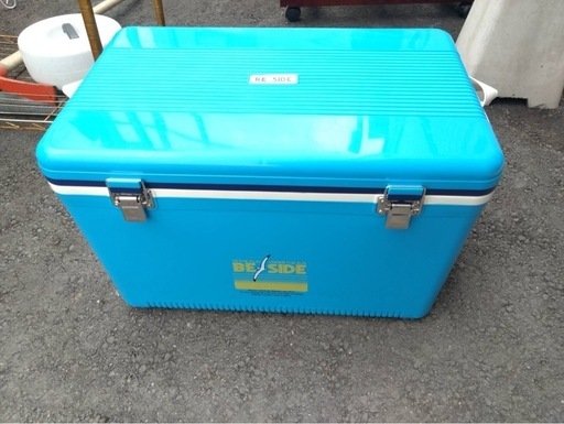● BE SIDE  クーラーボックス 推定 30L  釣り キャンプ BBQ アウトドア レトロ 中古 美品 ③