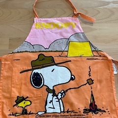 汚れあり　子ども用スヌーピーエプロン　