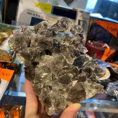 モリオン【黒水晶】クラスター付き　518gの画像