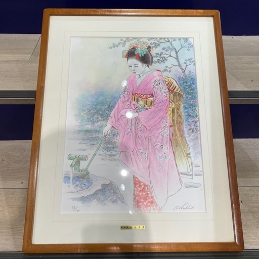 菊池信博【筧】リトグラフ　手彩色