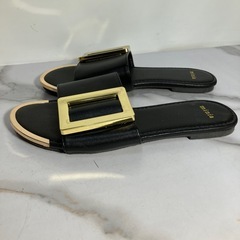 K2409-086 minia サンダル ブラック/ゴールド サイズ:M 汚れ有りの画像