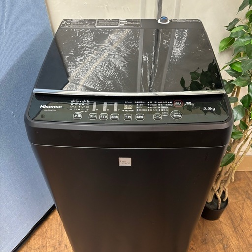 I616 ? ジモティー限定価格！ Hisense 洗濯機 （5.5㎏）スタイリッシュなマットブラック ⭐ 動作確認済 ⭐ クリーニン