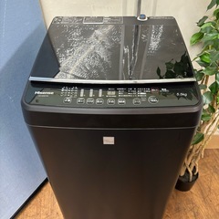 I616 🌈 ジモティー限定価格！ Hisense 洗濯機 （5.5㎏）スタイリッシュなマットブラック ⭐ 動作確認済 ⭐ クリーニング済の画像