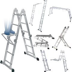 🍀【新品・未使用品】【正規品】 ステップエイト 脚立 はしご 簡単8変化 ステップ8  アルミ 多機能 折りたたみ 足場 便利 多関節脚立 梯子 ハシゴ 脚立 足場 踏み台 伸縮 伸縮脚立 多機能 多関節 万能 折り畳み 大掃除 雪おろし 洗車 ガーデニング 大掃除の画像