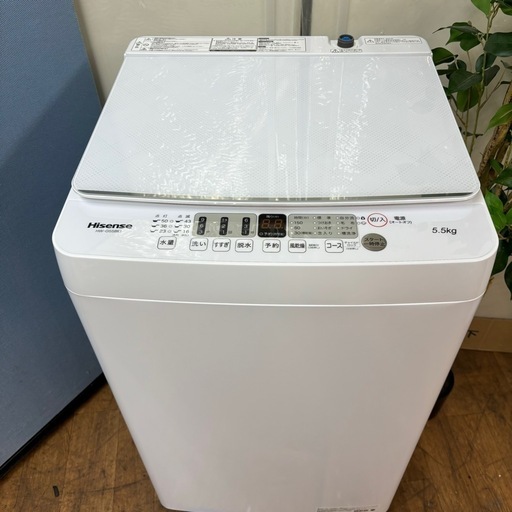 I705 ? ジモティー限定価格！ 2022年製の美品！ Hisense 洗濯機 （5.5㎏）ガラストップデザイン♪ ⭐ 動作確認済 