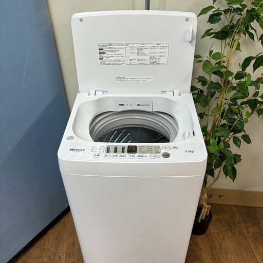 I705 ? ジモティー限定価格！ 2022年製の美品！ Hisense 洗濯機 （5.5㎏）ガラストップデザイン♪ ⭐ 動作確認済 