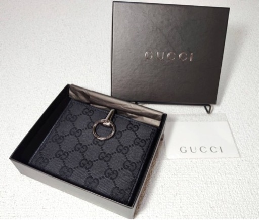 GUCCI/グッチGGキャンパス二つ折り財布美品
