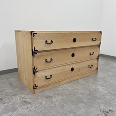 昭和レトロ 着物収納 和家具 和タンス 桐箪笥 桐タンス ３段 ...